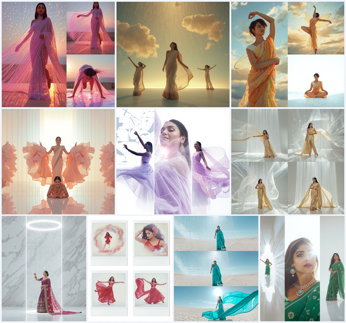 10+ Art Silk Saree AI Prompts to Generate Luminous High-Fashion Editorials with Pure Lite Design