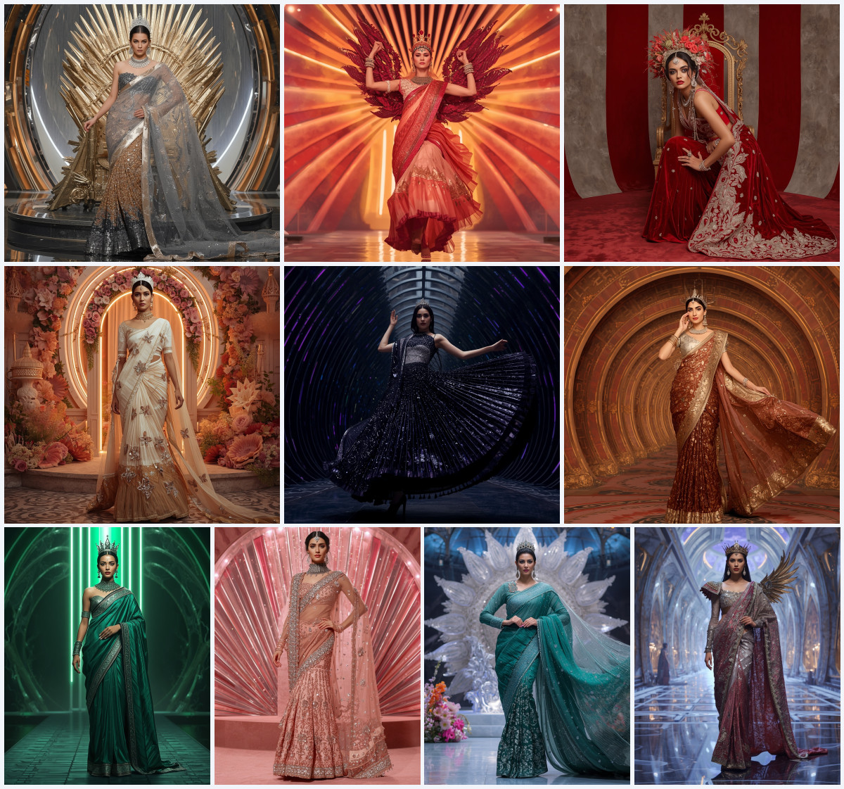 10+ Iridescent Pearl-Drop Chiffon Fancy Saree AI Prompts for Ethereal Beauty via Gemini and ChatGPT - Main Thumbnail