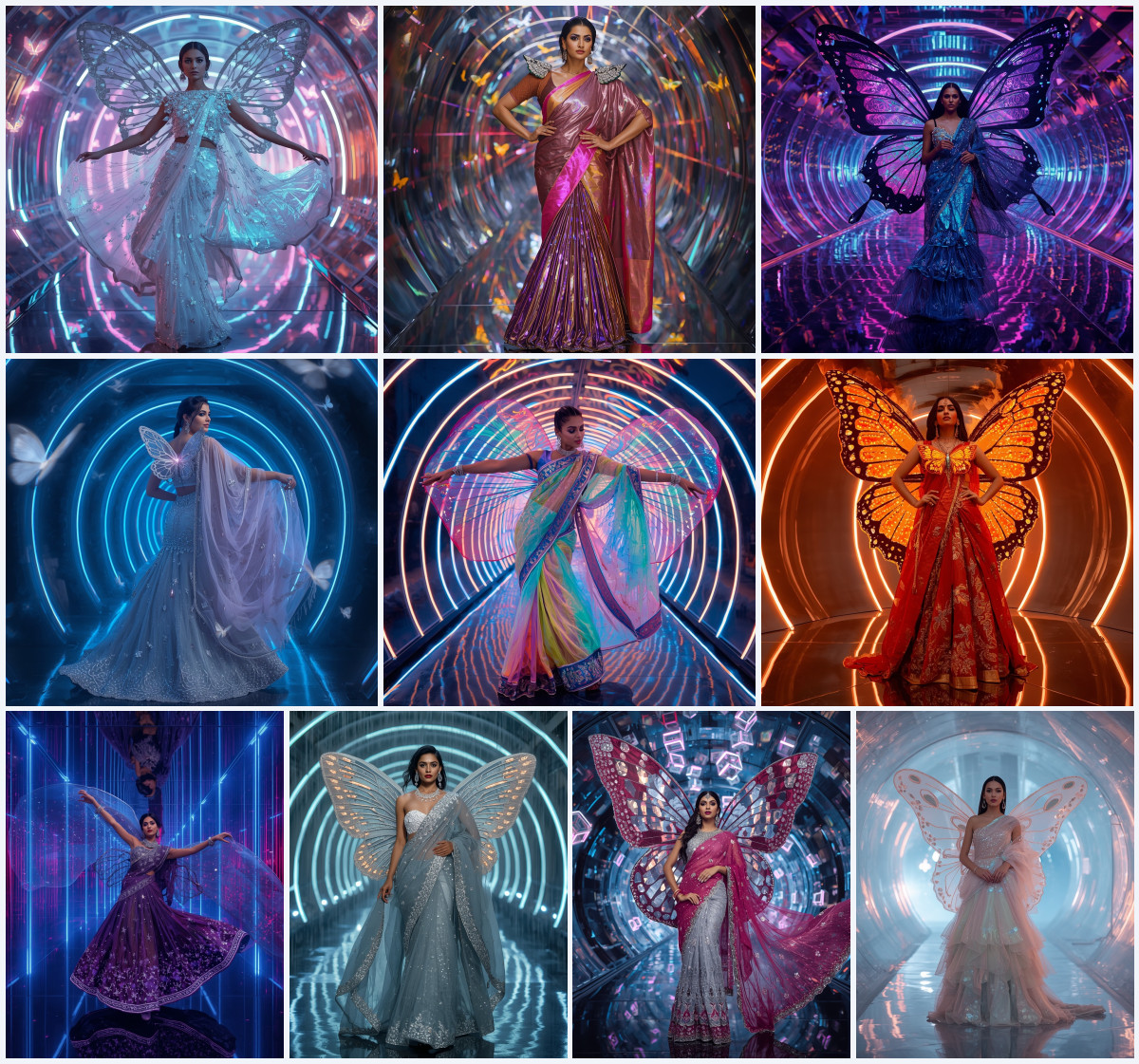 10+ Twilight Blossom Butterfly Saree AI Prompts to Create Dreamy Evening Fashion Portraits - Main Thumbnail