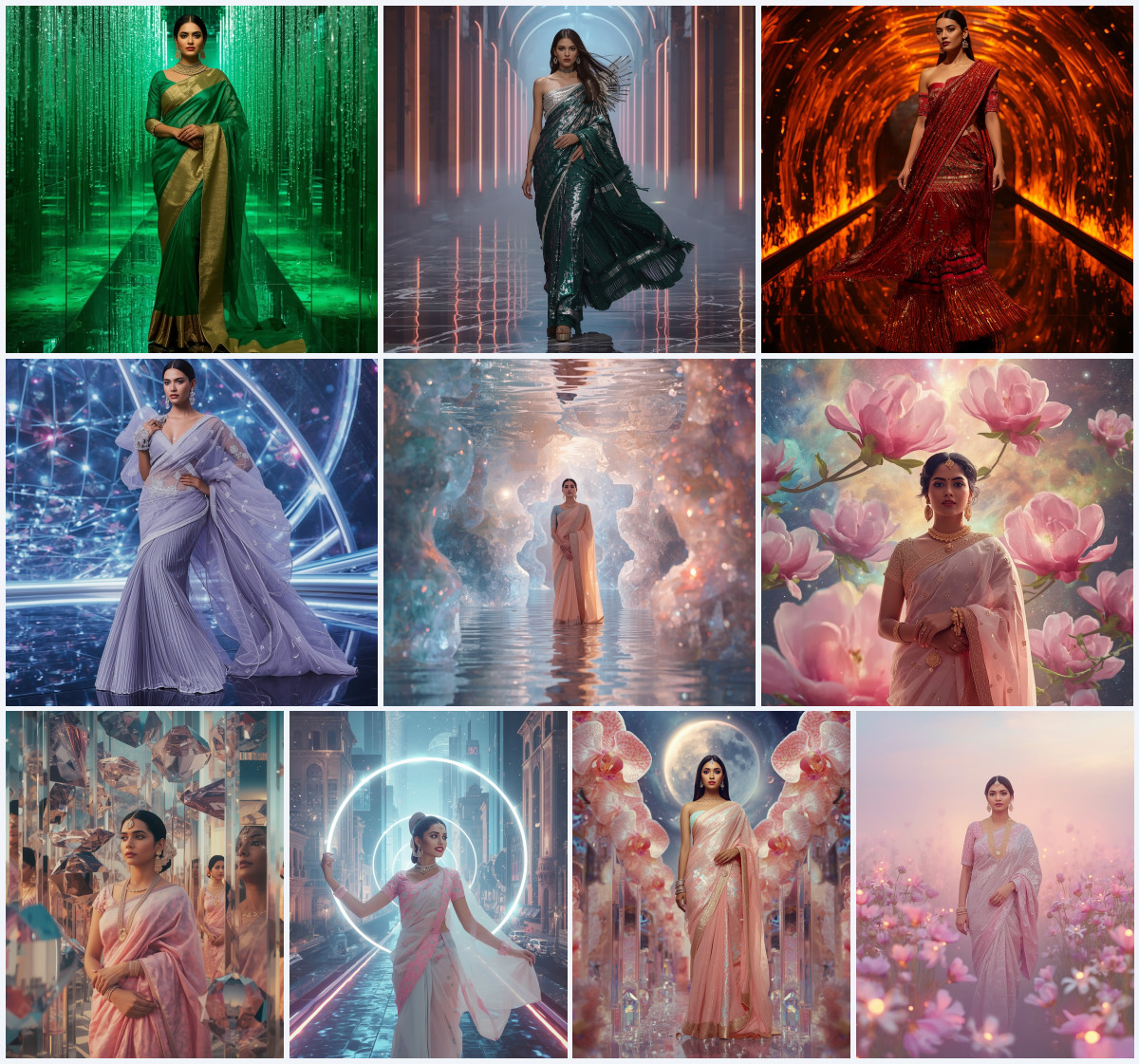 Best 10 Saree AI Prompts for Artistic Backlighting Effects - Main Thumbnail