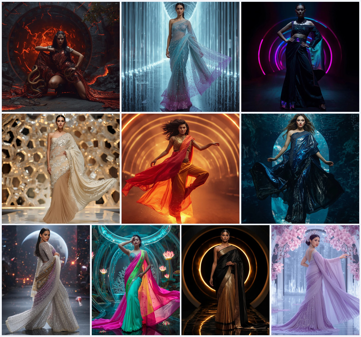 Best 10 Glamorous Sequin Saree AI Prompts for Dazzling Girl Looks - Main Thumbnail