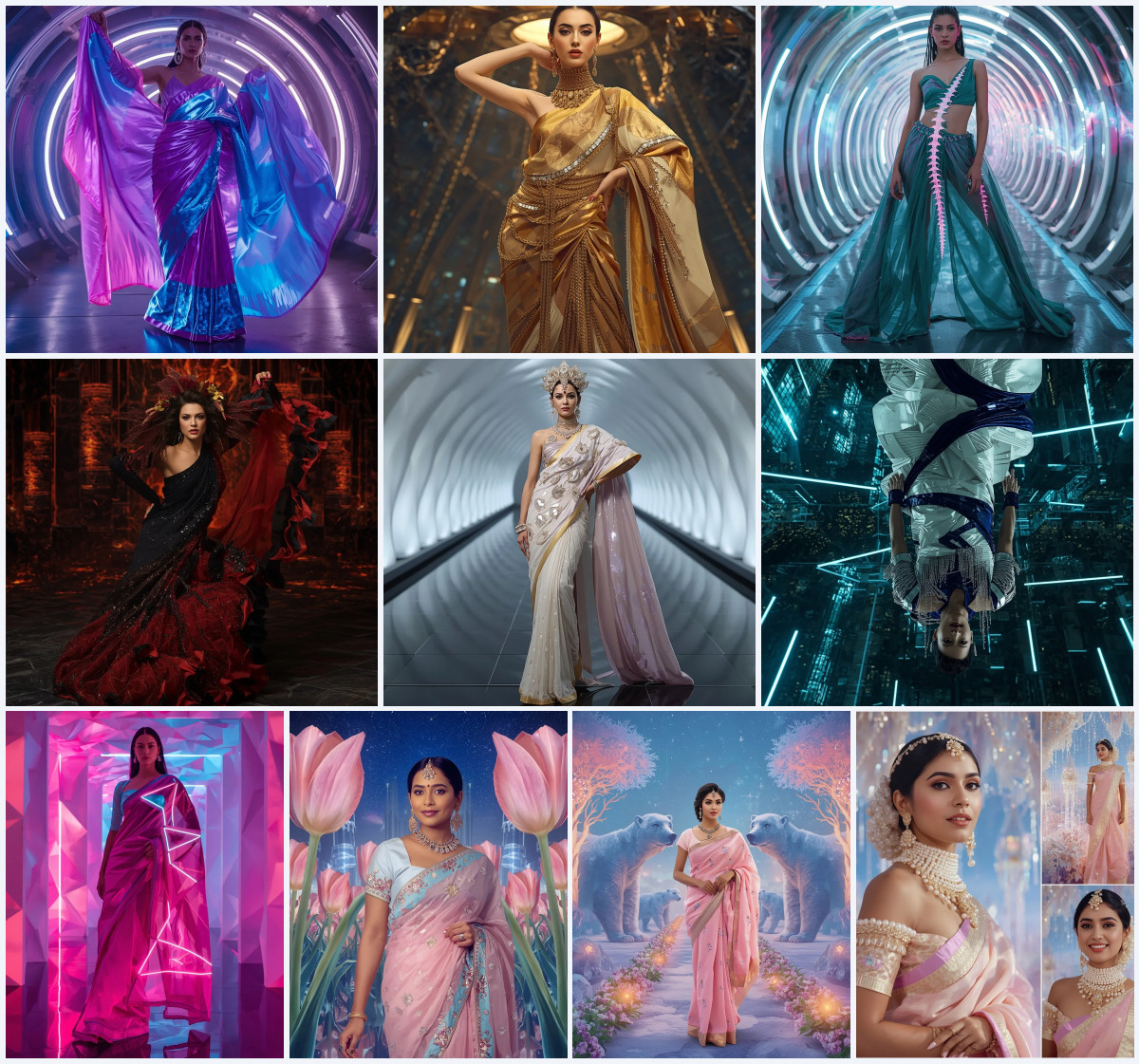 New 10 Creative Saree Draping AI Prompts for Artistic Girl Fashion
