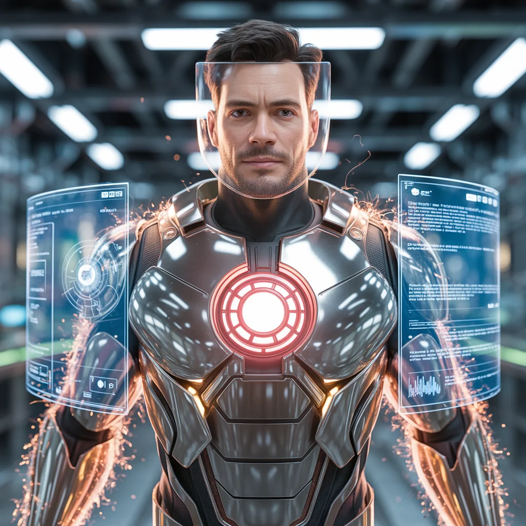 3D Armored Tech Genius Hero with Arc Reactor Core (2026) | Profile Picture Ai Prompt