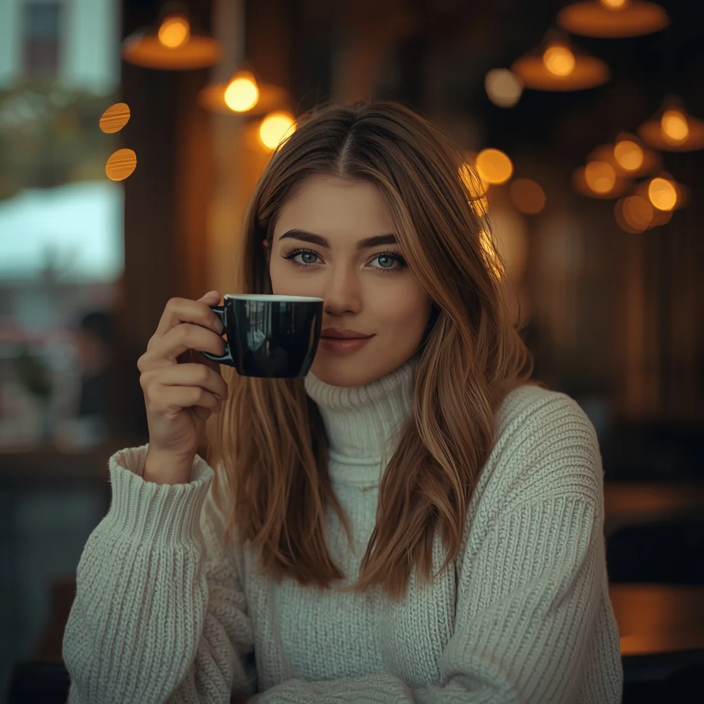 Café Coffee Girl Lifestyle – Chill Instagram Aesthetic Look | Ai Image Generator Prompts