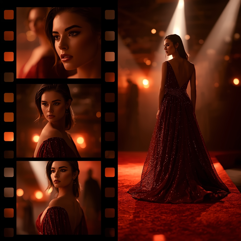 Cinematic Glow Scene Showcasing The Elegant Western Dress Beauty | Female Model Ai Prompt