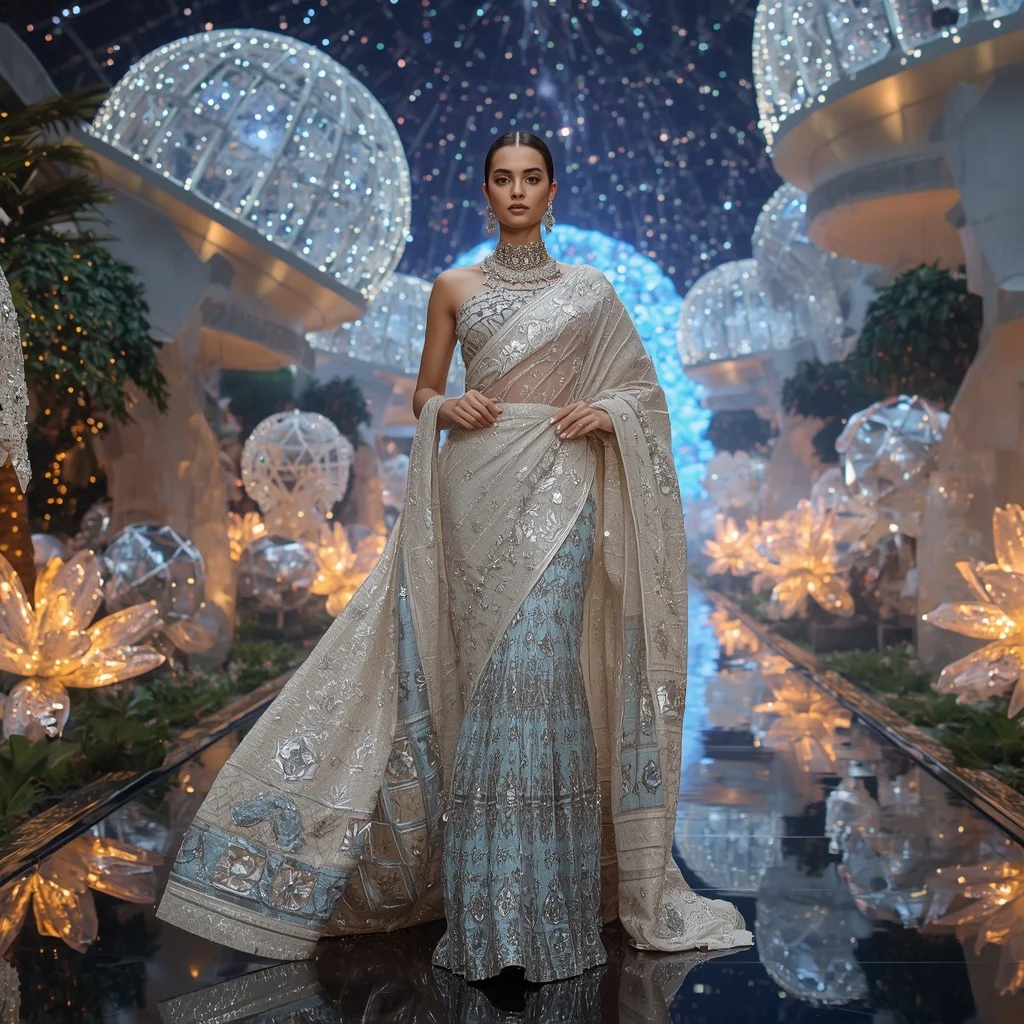 Crystal Dome Garden Saree with Festival Architecture Hypercity | Girl Prompt