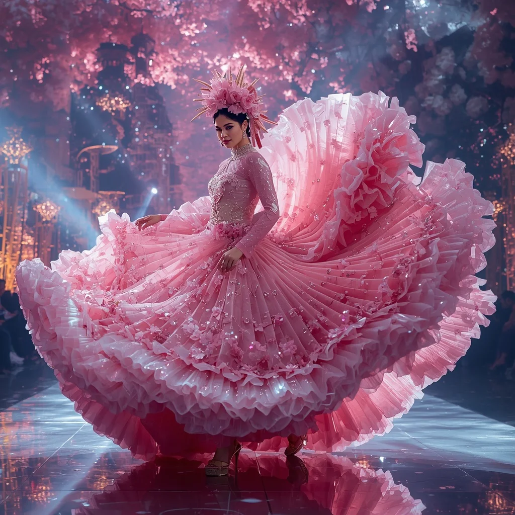 Crystal Sakura Storm Saree with Floating Blossom Cyclone Empire | Instagram Girl Gemini Prompt