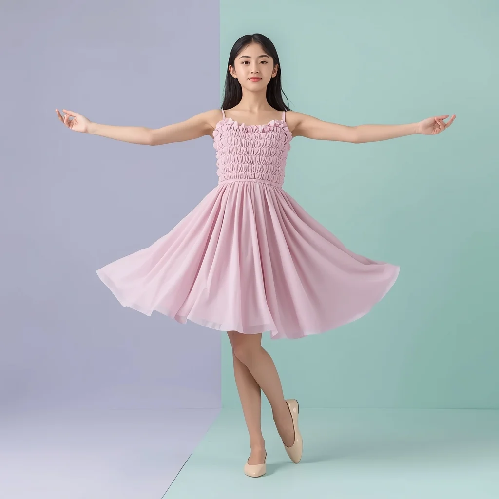 Cute Pastel Woman Spin Stop Pose with Soft Balance | Instagram Aesthetic Ai Prompt