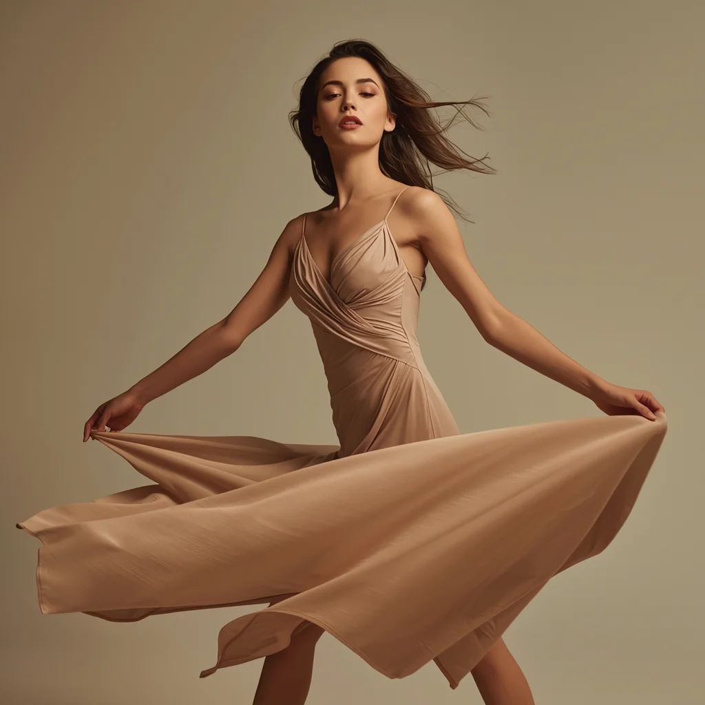 Elegant Modern Dress Motion Pose | Saree Image Prompts