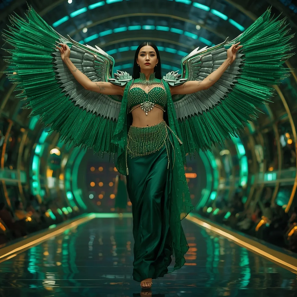 Emerald Quantum Phoenix Apex Infinity Armor Saree with Curved LED Hyper Reactor Dome Cathedral System | ChatGPT Ai Prompt