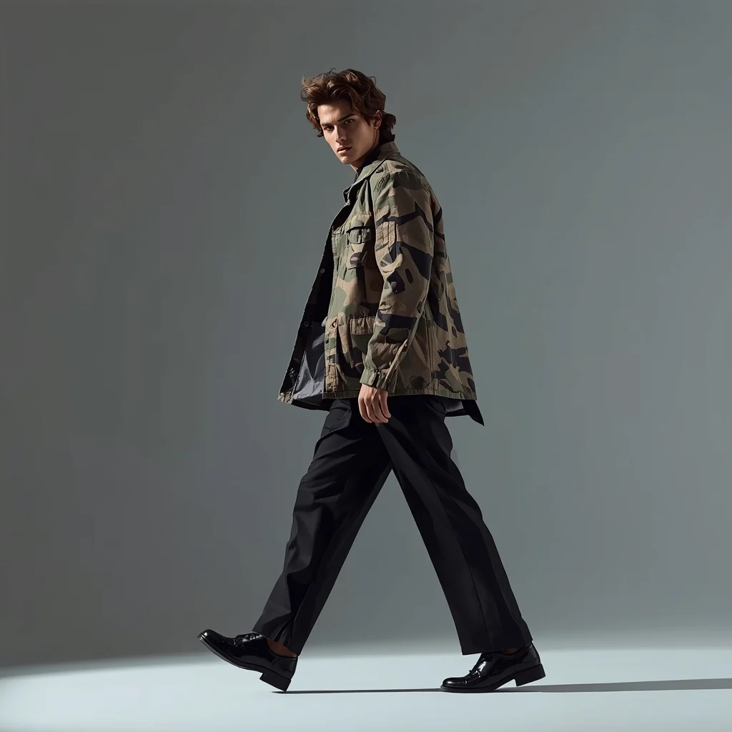 Fashion Model Walking Pose with Wind Effect and Editorial Style | Nano Banana