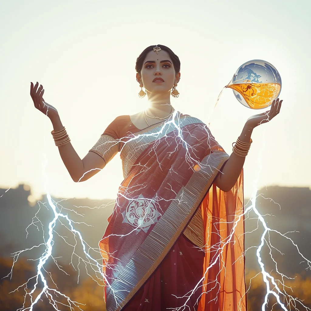 Festival Fancy Saree Piezoelectric Star-Forge Net | Gemini Saree Ai Photo Prompt