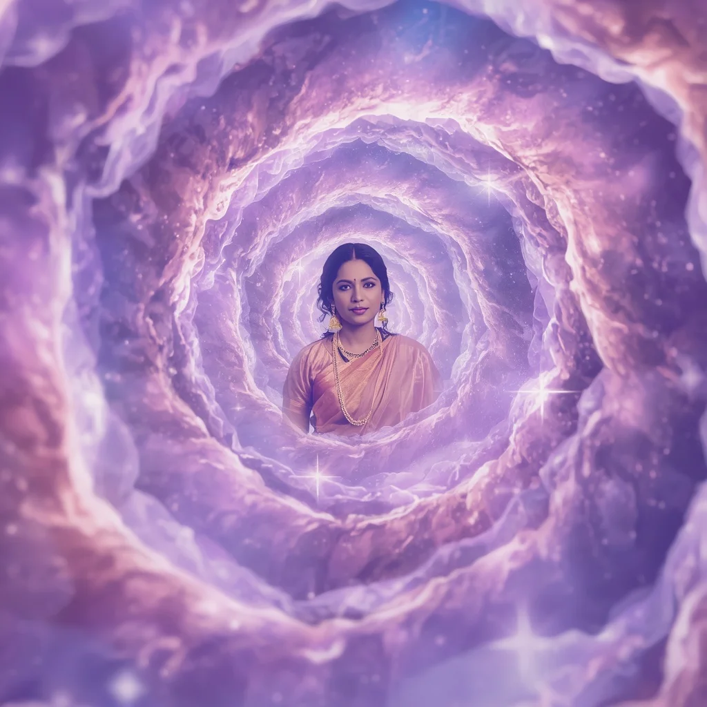 Festive Pastel Saree Aura Spiral Lavender Galaxy Collage Cinematic | Gym Influencer Ai Prompt