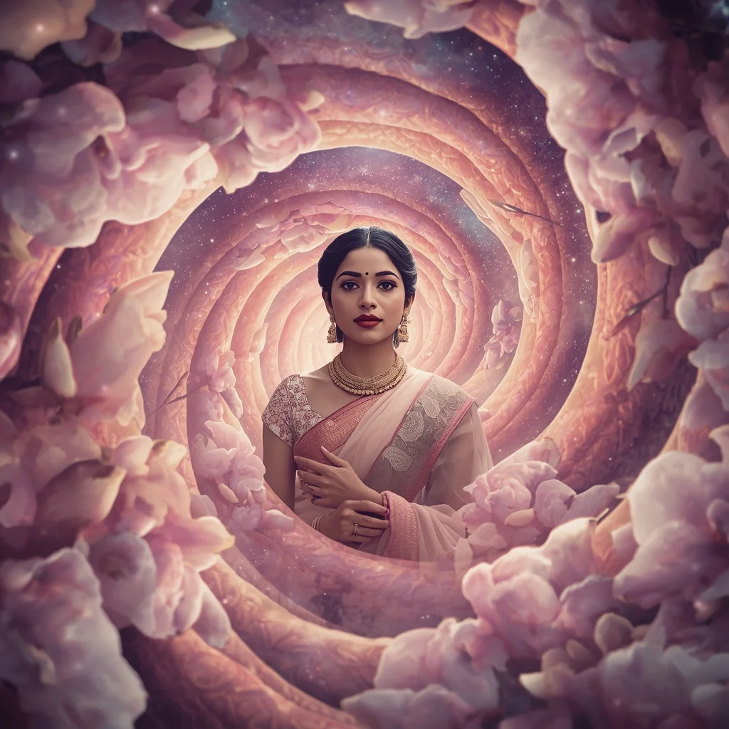 Festive Pastel Saree Aura Spiral Magnolia Galaxy Collage Cinematic | Viral Instagram Ai Prompt