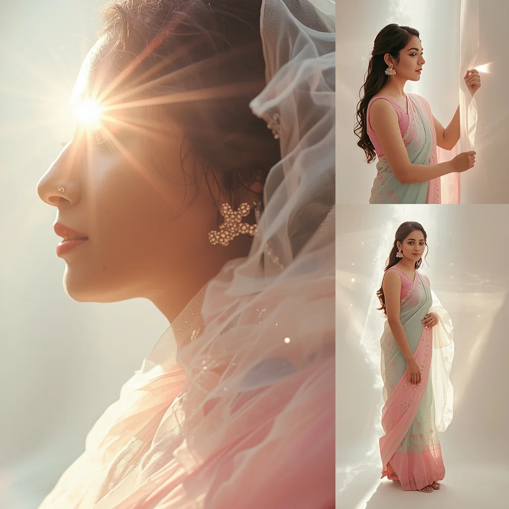 Festive Pastel Saree Creation Beyond Existence Collage | Beyond Being Luxury Prompt | Ai Prompt For Instagram