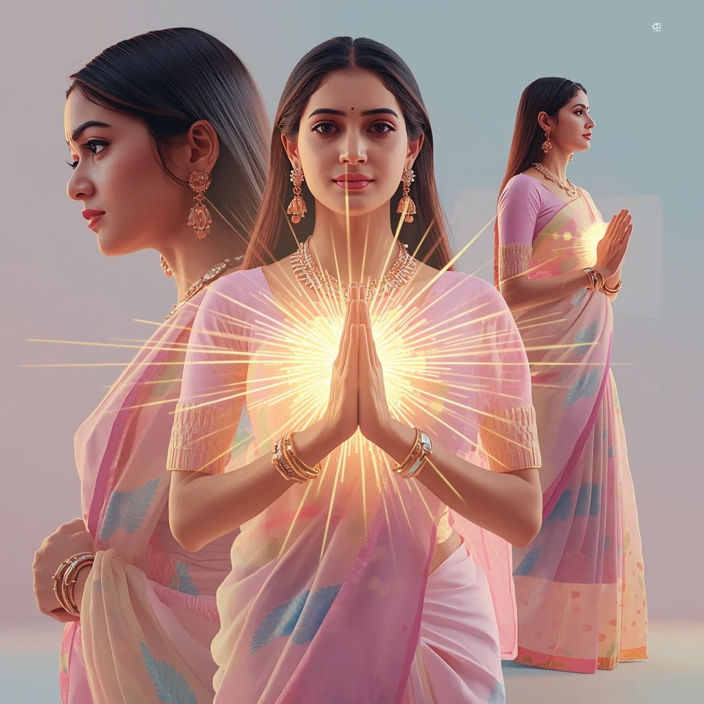 Festive Pastel Saree Energy Core Collage | Indian Girl Power Glow Aesthetic Cinematic Viral Prompt | Gemini Saree Prompt