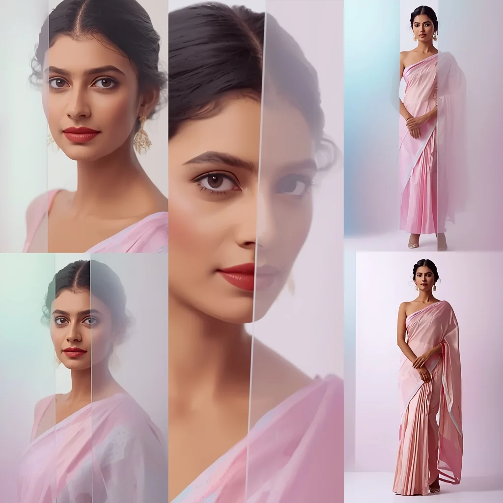 Festive Pastel Saree Frosted Glass Collage | Indian Girl Soft Blur Luxury Aesthetic Cinematic Viral Prompt | Saree Ai Prompt Copy Paste For Gemini