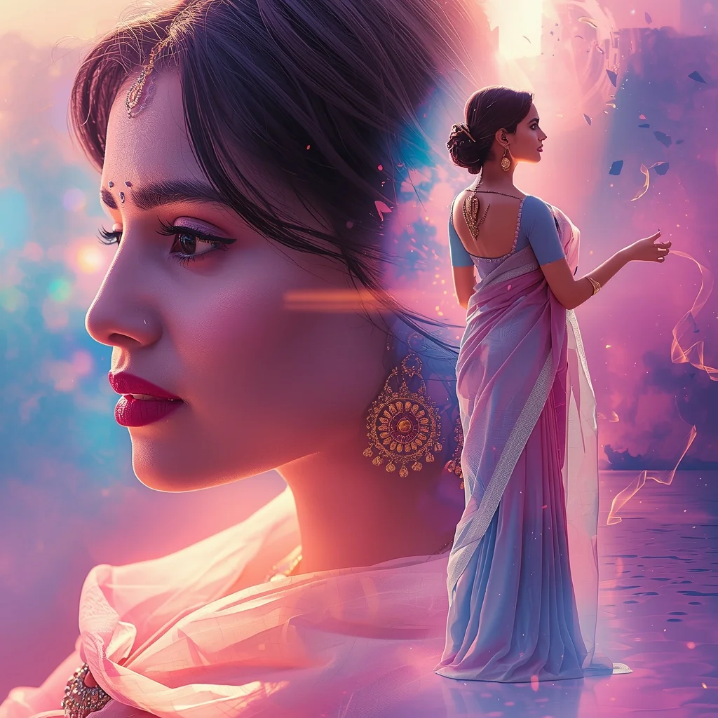 Festive Pastel Saree Infinite Beyond Infinity Collage | Expansion Without Concept Luxury Prompt | Gemini Photo Prompt