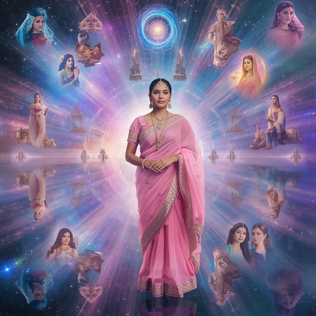 Festive Pastel Saree Infinite Crystal Aurora Celestial Harmony Nexus Core Collage Premium | Instagram Highlight Cover Ai Prompt