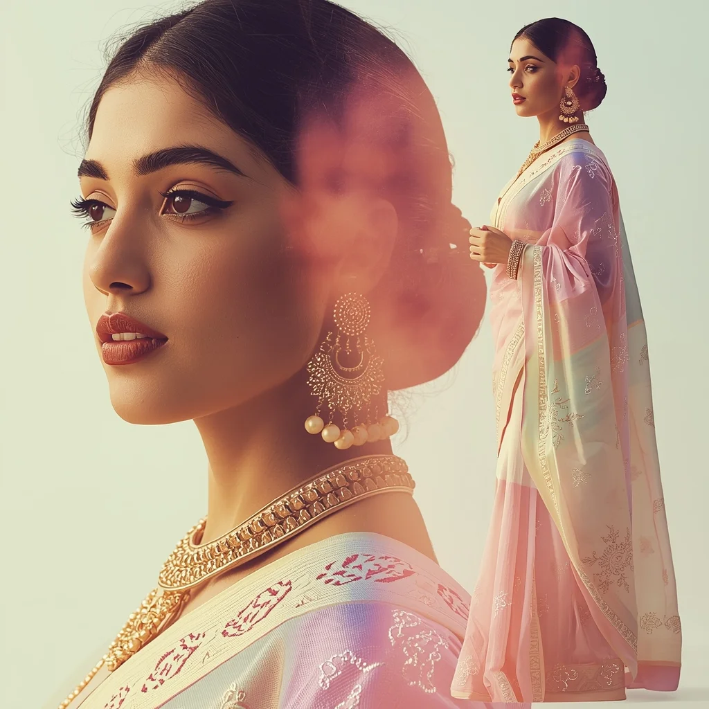 Festive Pastel Saree Infinite Identity Diffusion Collage | Boundless Self Premium Prompt | Saree Ai Prompt Copy Paste For Gemini