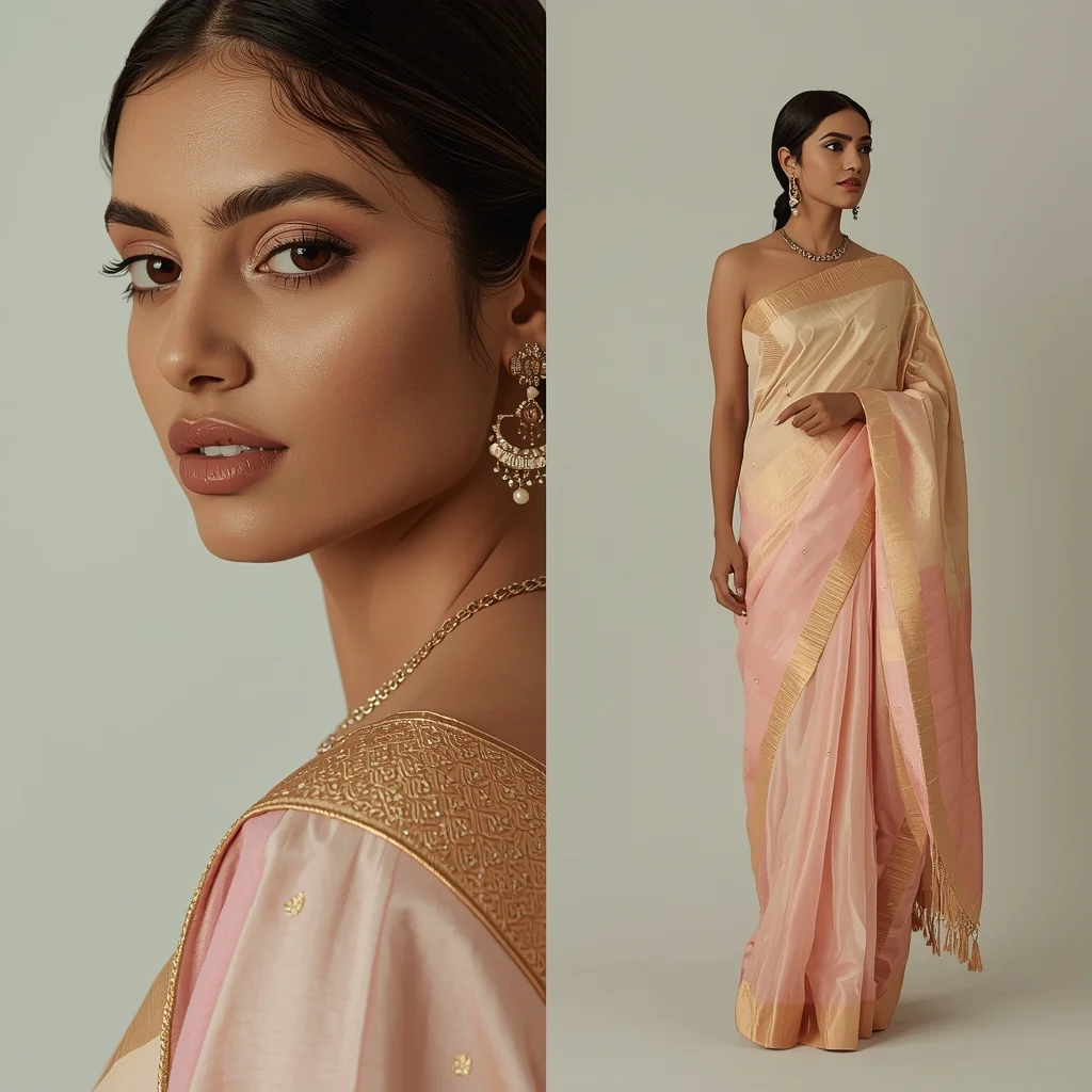 Festive Pastel Saree Infinite Present Moment Collage | Eternal Now Premium Prompt | Saree Selfie Ai Prompt
