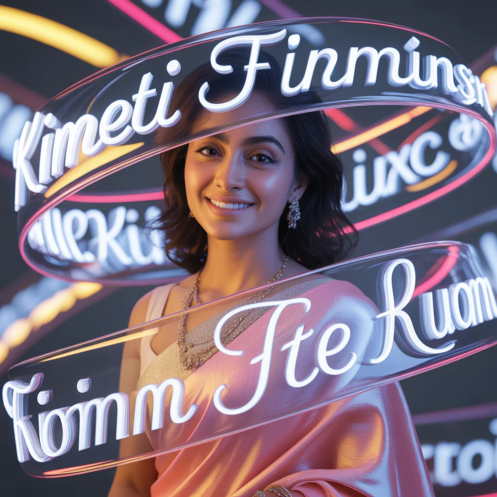 Festive Pastel Saree Kinetic Light Script Ribbon Collage Luxury Cinematic | Prompt For Gemini Girl In Saree Instagram In English