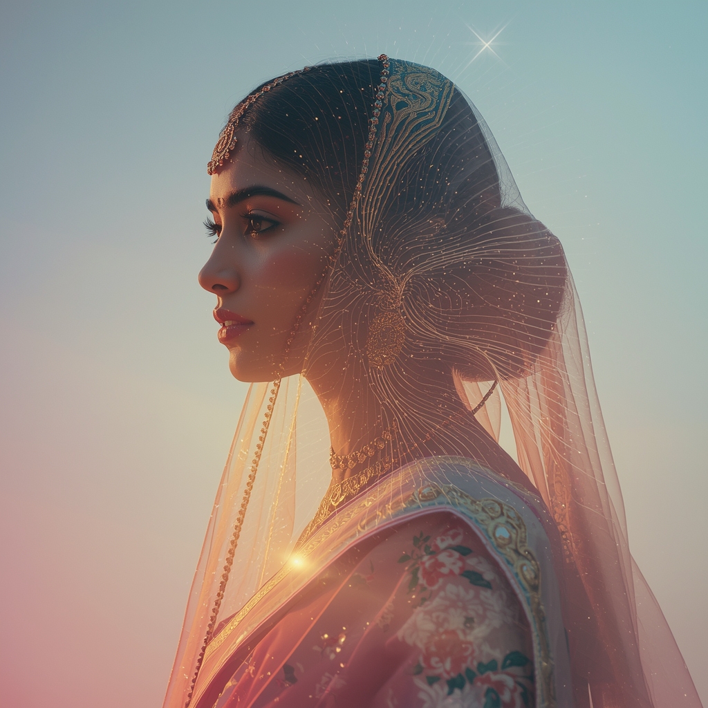 Festive Pastel Saree Loop Vortex Echo Rain Collage | Artistic Dream Prompt | Indian Saree Ai Prompt