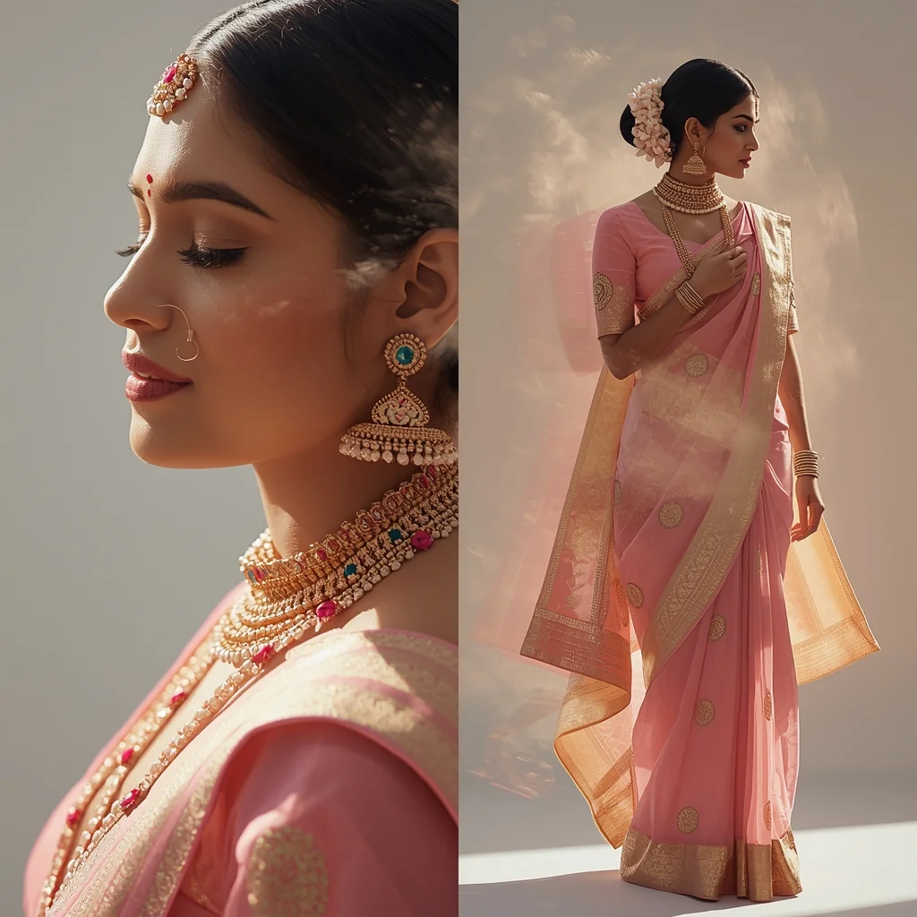 Festive Pastel Saree Reality Becomes Infinite Transformation Collage | Endless Shift Luxury Prompt | Ultra Realistic Ai Prompt