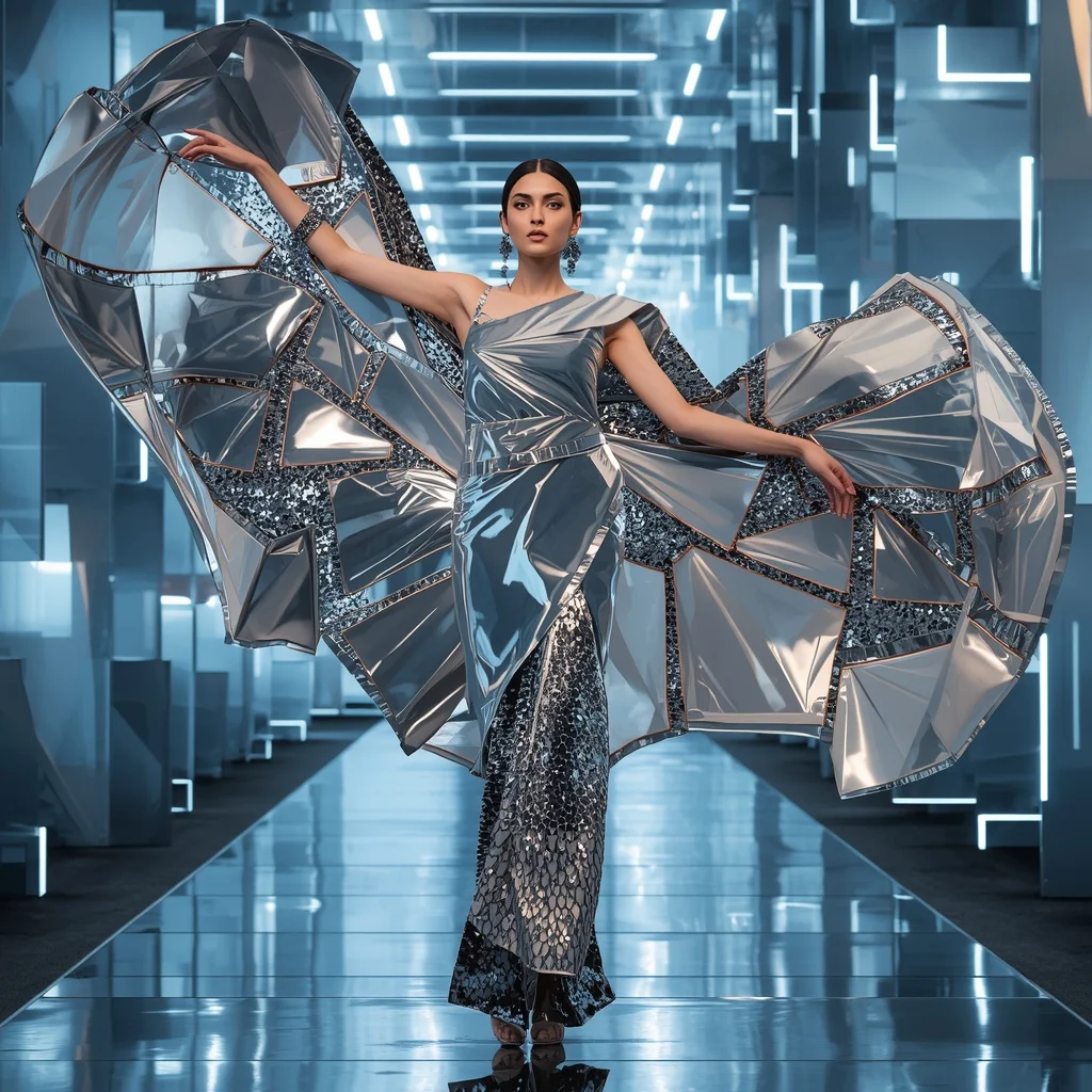 Floating Mirror Origami Saree with Anti-Gravity Silk Core | Prompt For Traditional Look On Instagram