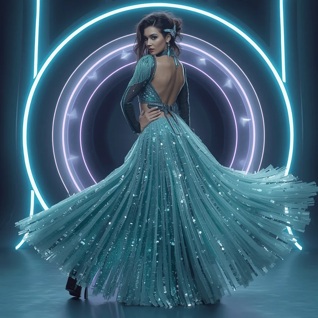 Frozen Aurora Ice Singularity Apex Armor Saree with Floating Orbital Storm Ring Matrix Nexus Collapse Core | Prompt Seen Girl Lehenga