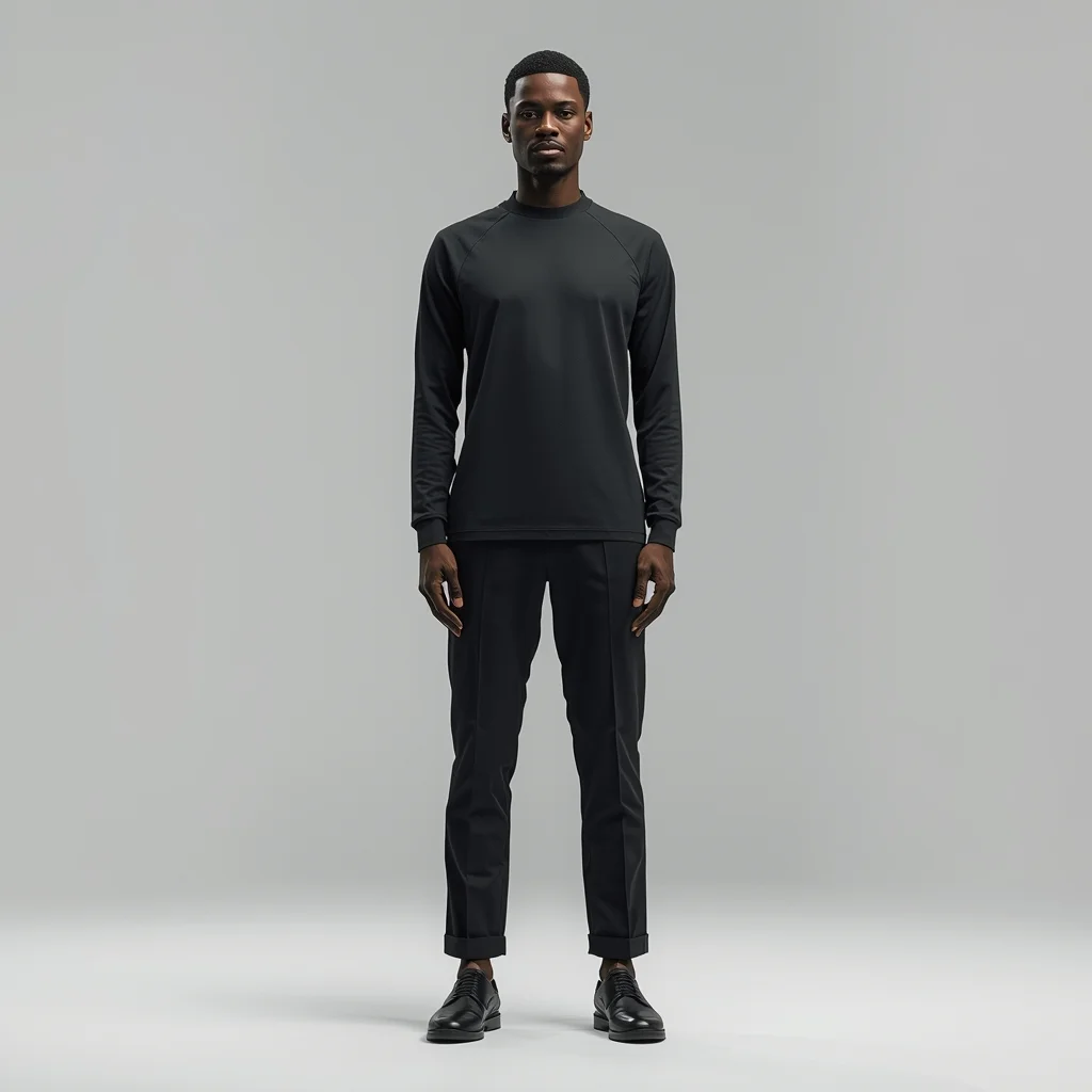 Full Body Calm Standing Neutral Pose with Strong Masculine Simplicity