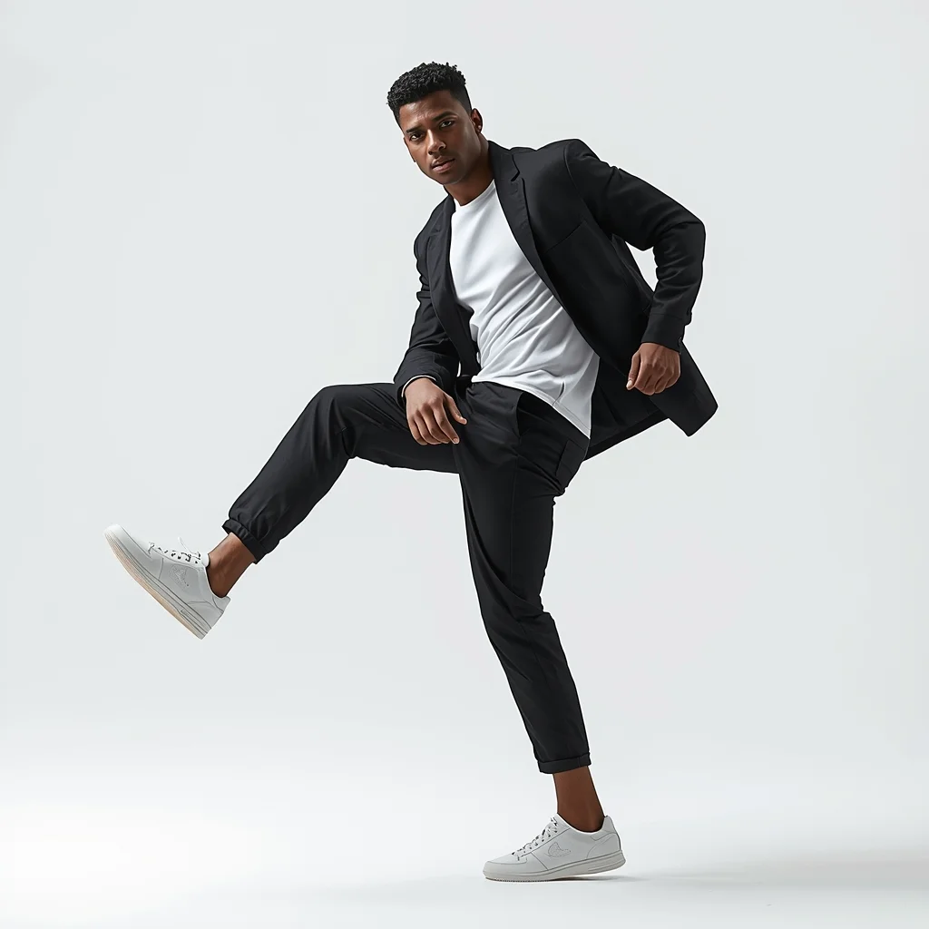 Full Body Double Step Motion Pose with Rhythmic Masculine Flow | Pre Wedding Ai Prompt