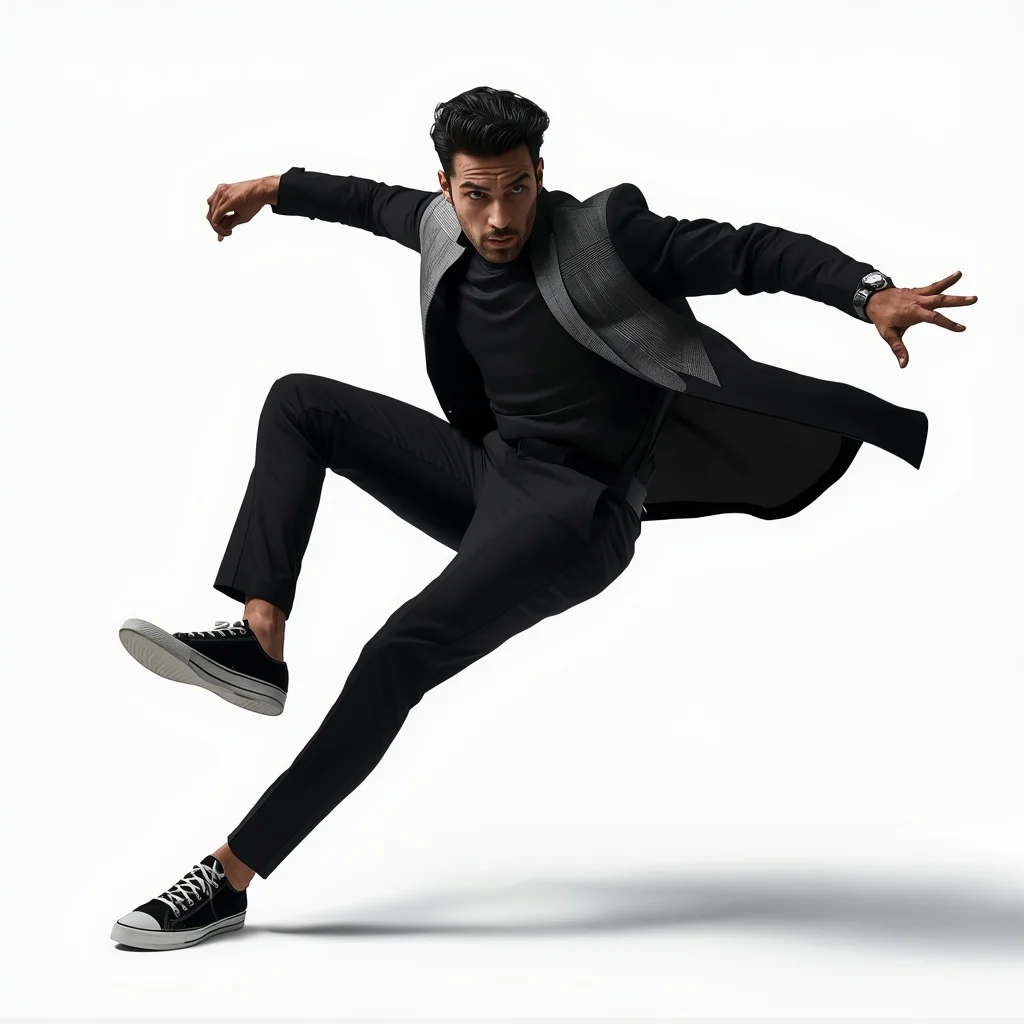 Full Body Fast Pivot Turn Pose with Cinematic Motion Blur Feel | Google Prompt