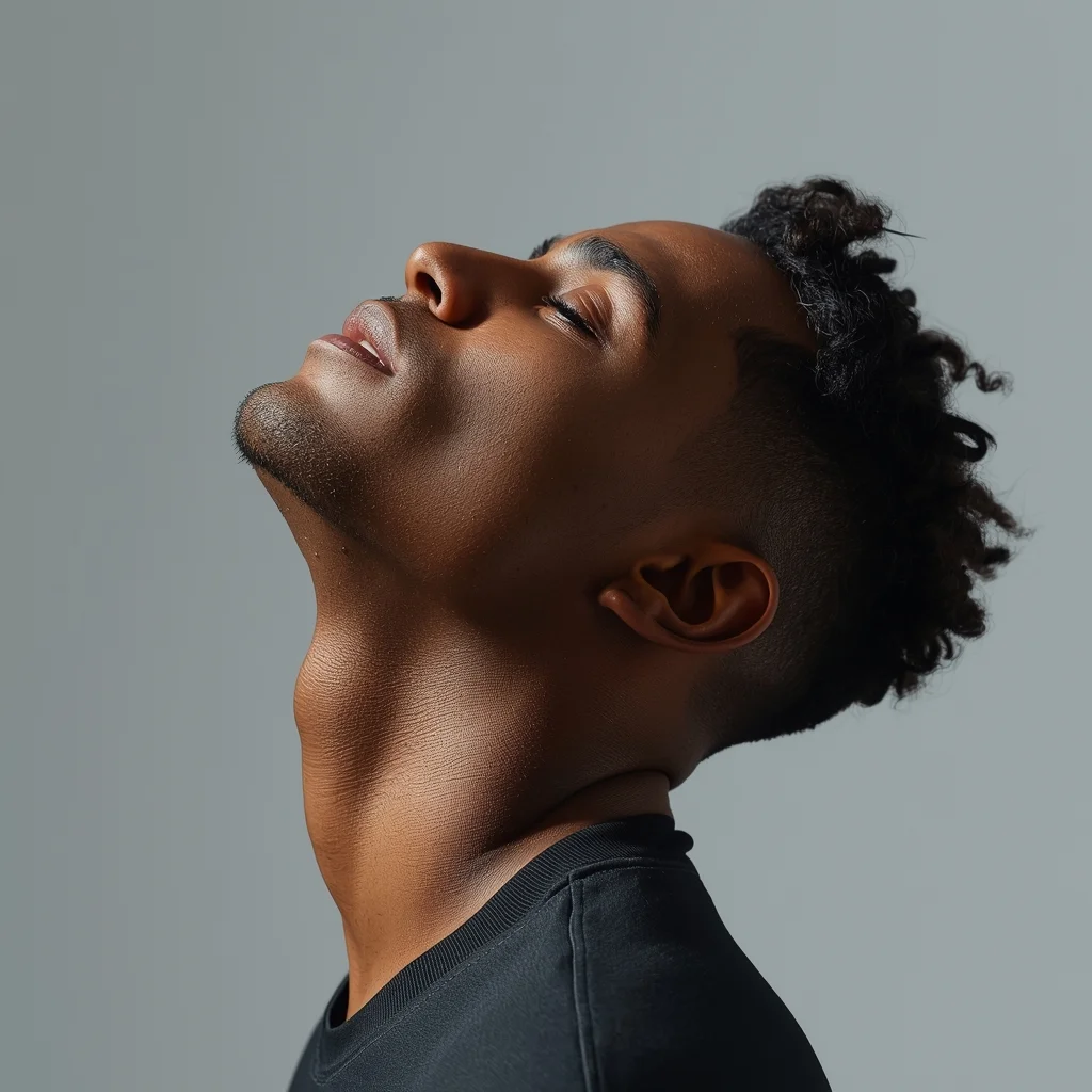 Full Body Head Tilt Back Eye Close Pose with Relaxed Masculine Mood | Gemini Ai Prompt Copy Paste