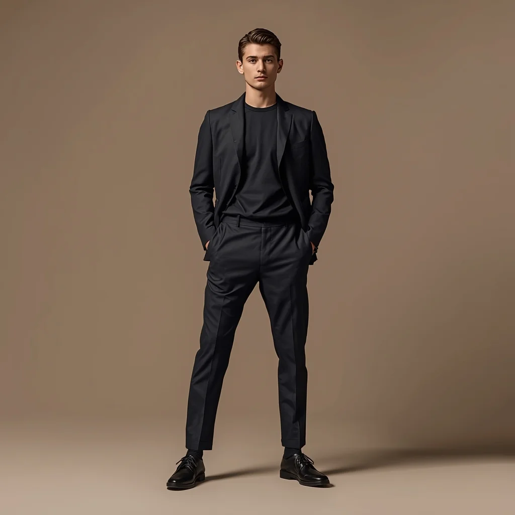 Full Body Neutral Studio Balanced Upright Pose with Confident Masculine Presence | Prompt Gemini Ai