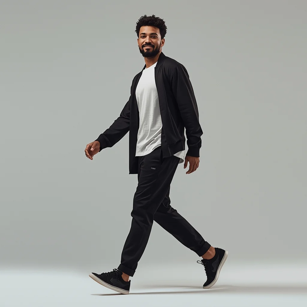 Full Body One Arm Drop Swing Walk Pose with Natural Masculine Flow
