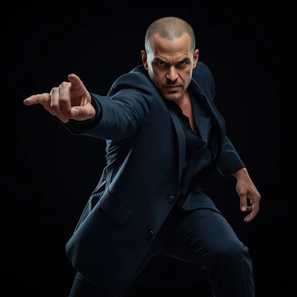 Full Body Shoulder Push Forward Pose with Dominant Advance | Wedding Ai Prompt