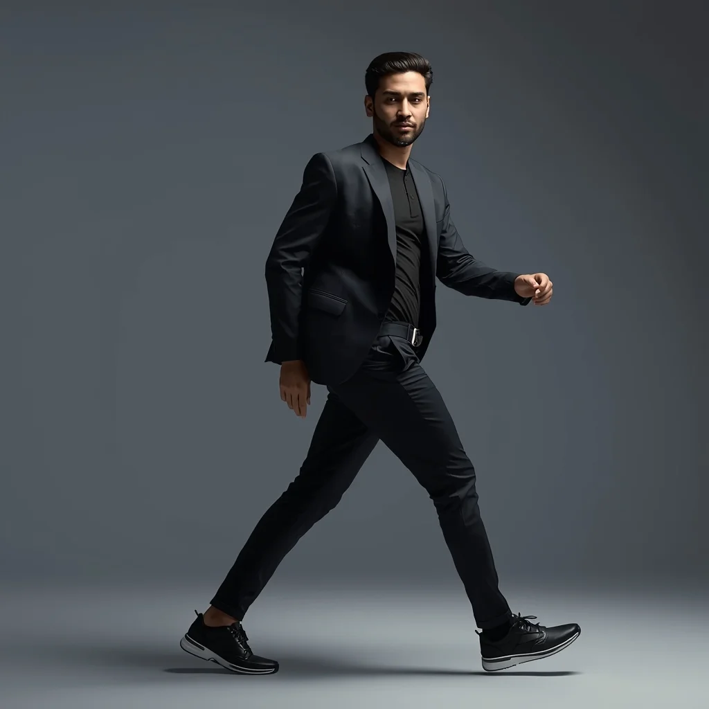 Full Body Step Forward Shoulder Roll Pose with Dynamic Masculine Motion