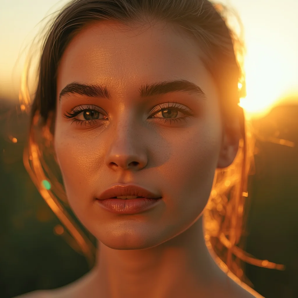 Golden Hour Glow Portrait Girl – Viral Instagram Beauty Look | Sora Ai Prompts