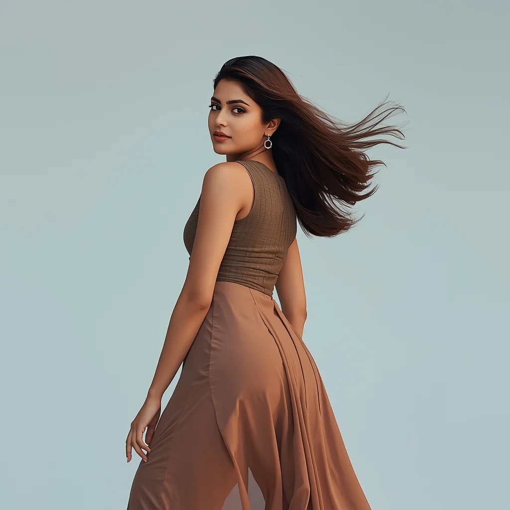 Modern Indian Viral Reel Look-Back Exit Pose | Social Media Prompts