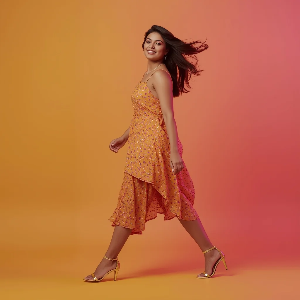 Modern Indian Viral Reel Rhythmic Walk Bounce Pose | Secret Prompts For Stunning Images