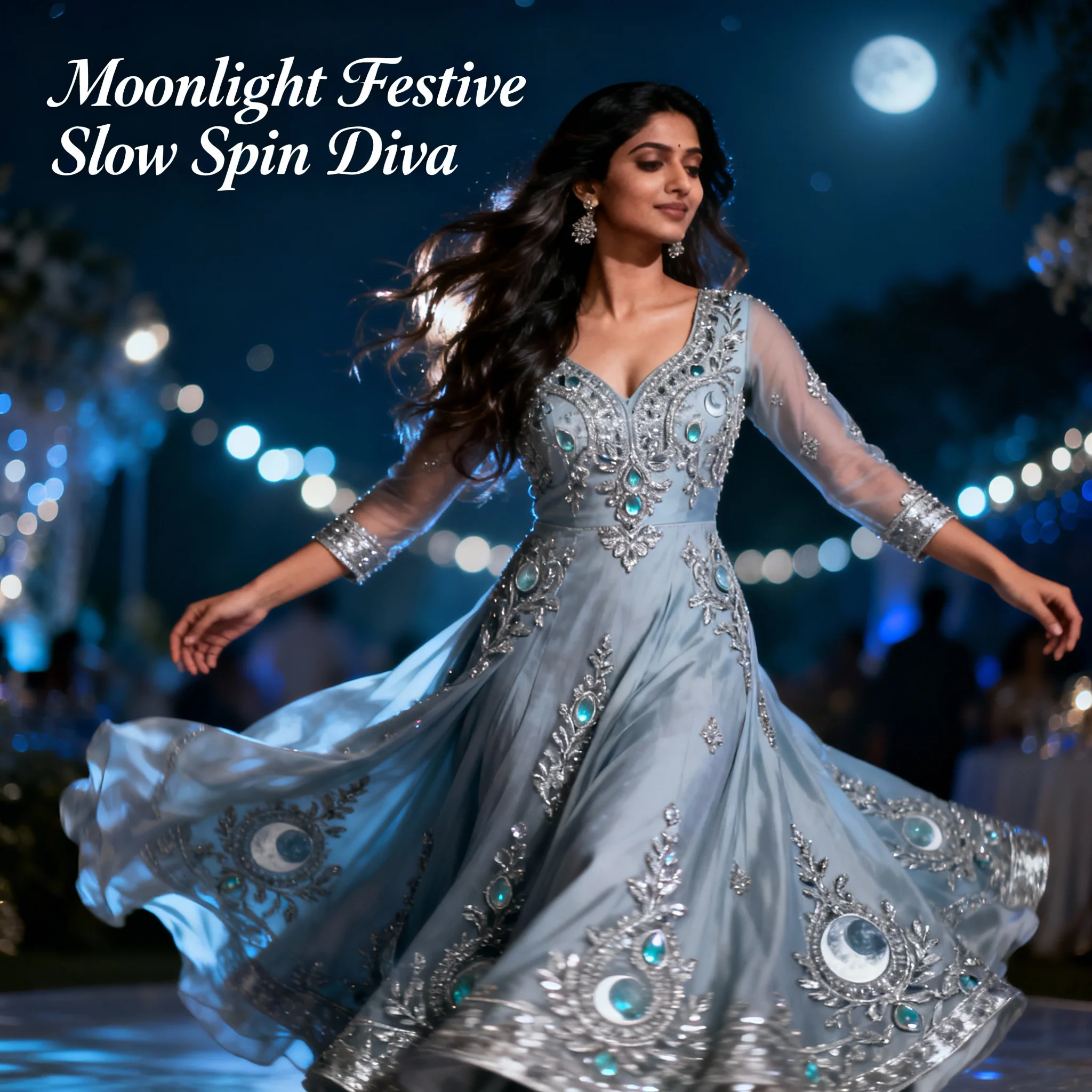 Moonlight Festive Slow Spin Diva | Prompt For Photo Editing