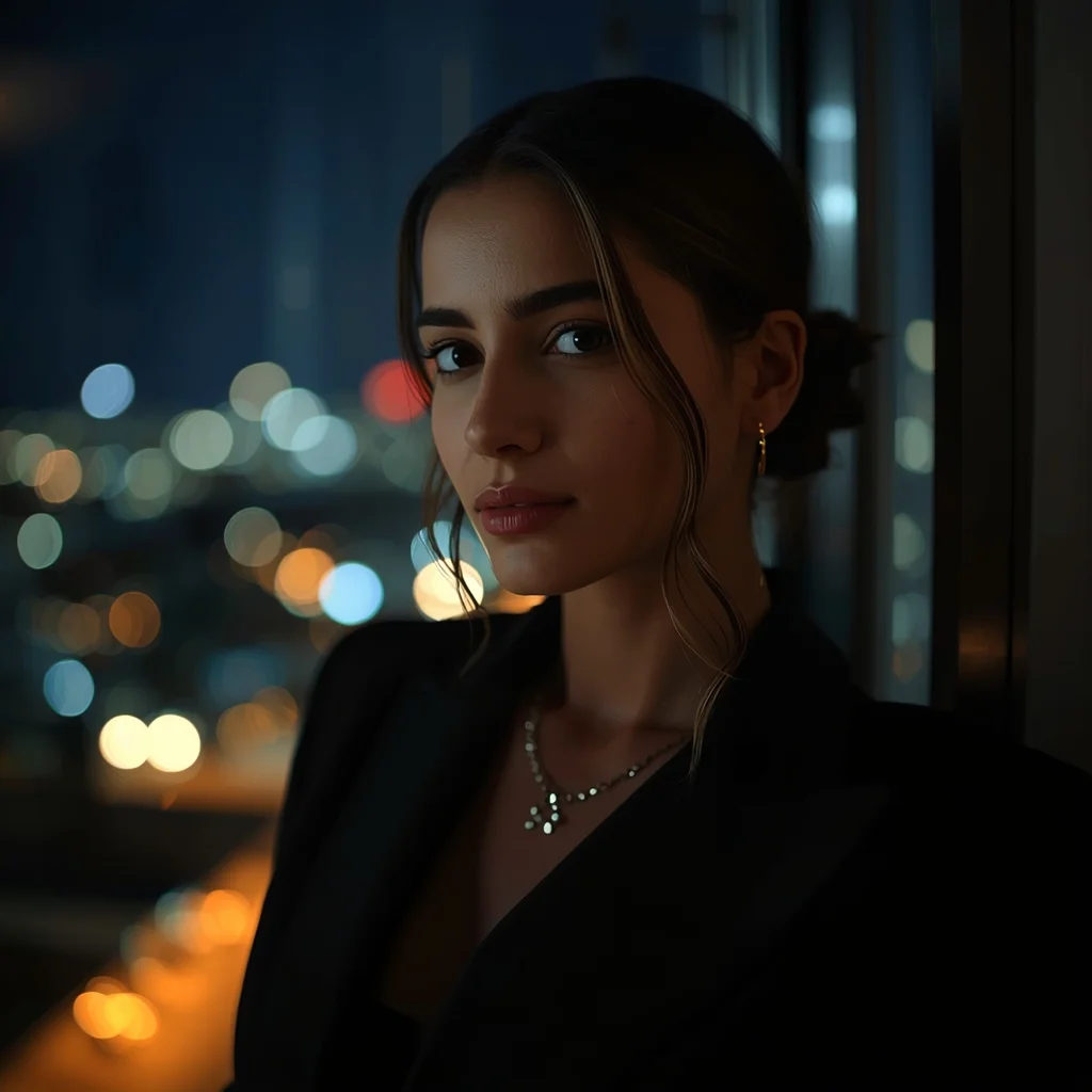 Night Window City Lights Girl – Luxury Aesthetic Influencer Look | Fantasy Ai Prompts