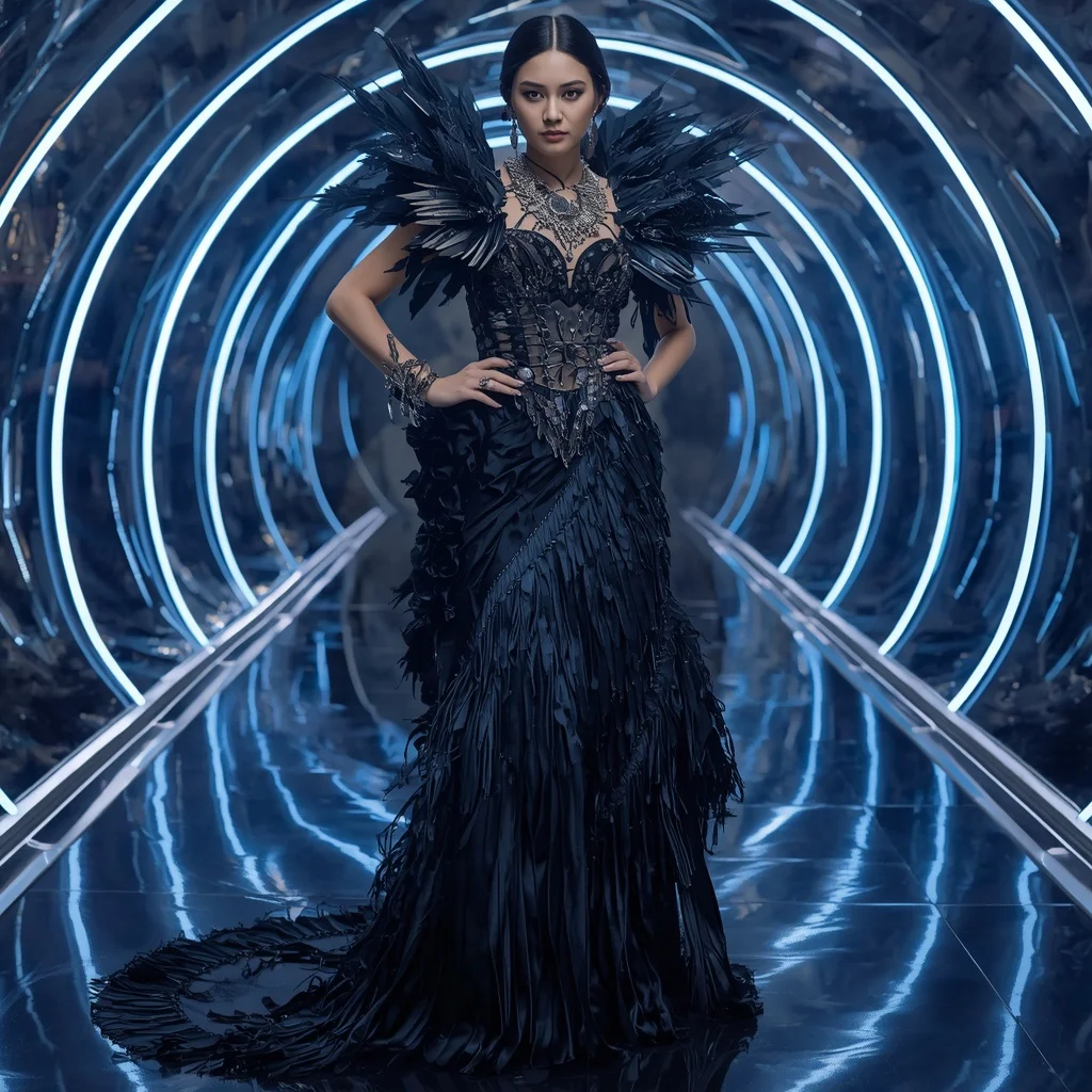 Obsidian Lotus Mirage Saree with Infinity Aurora Reflection Observatory | Pre Wedding Ai Prompt