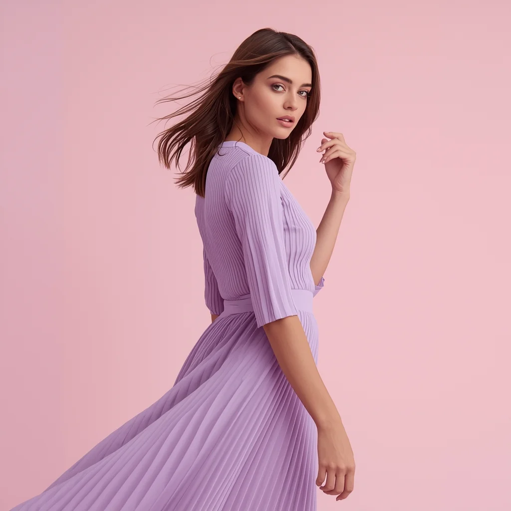 Pastel Aesthetic Woman Soft Side Glide Walk Pose | Leonardo Ai Image Prompt