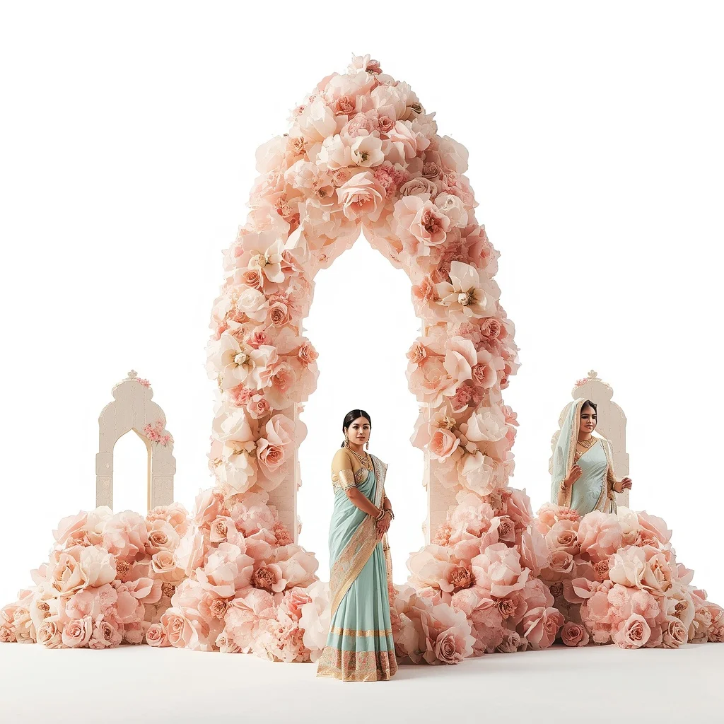 Pastel Saree Floral Architectures Lite Background Premium Prompt | Prompt Seen Trending Girl 2026 Instagram