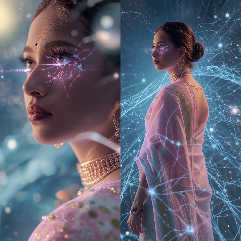 Pastel Saree Infinite Neural Pulse Wave Expansion Consciousness Cinematic Viral Prompt | Ai Gemini Saree Prompt