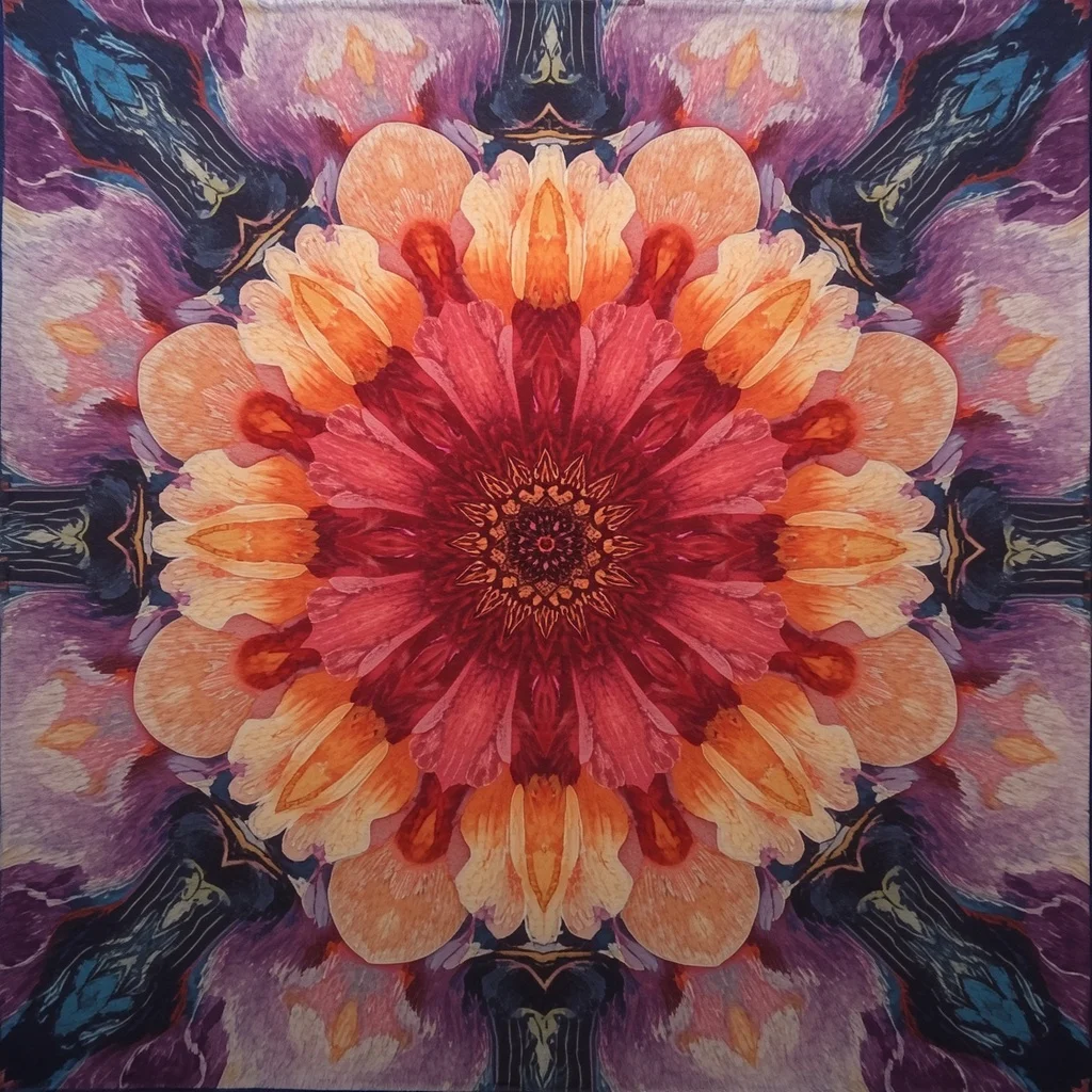 Quantum Bloom Fabric Saree with Expanding Energy Flowers | Influencers Ai Prompt