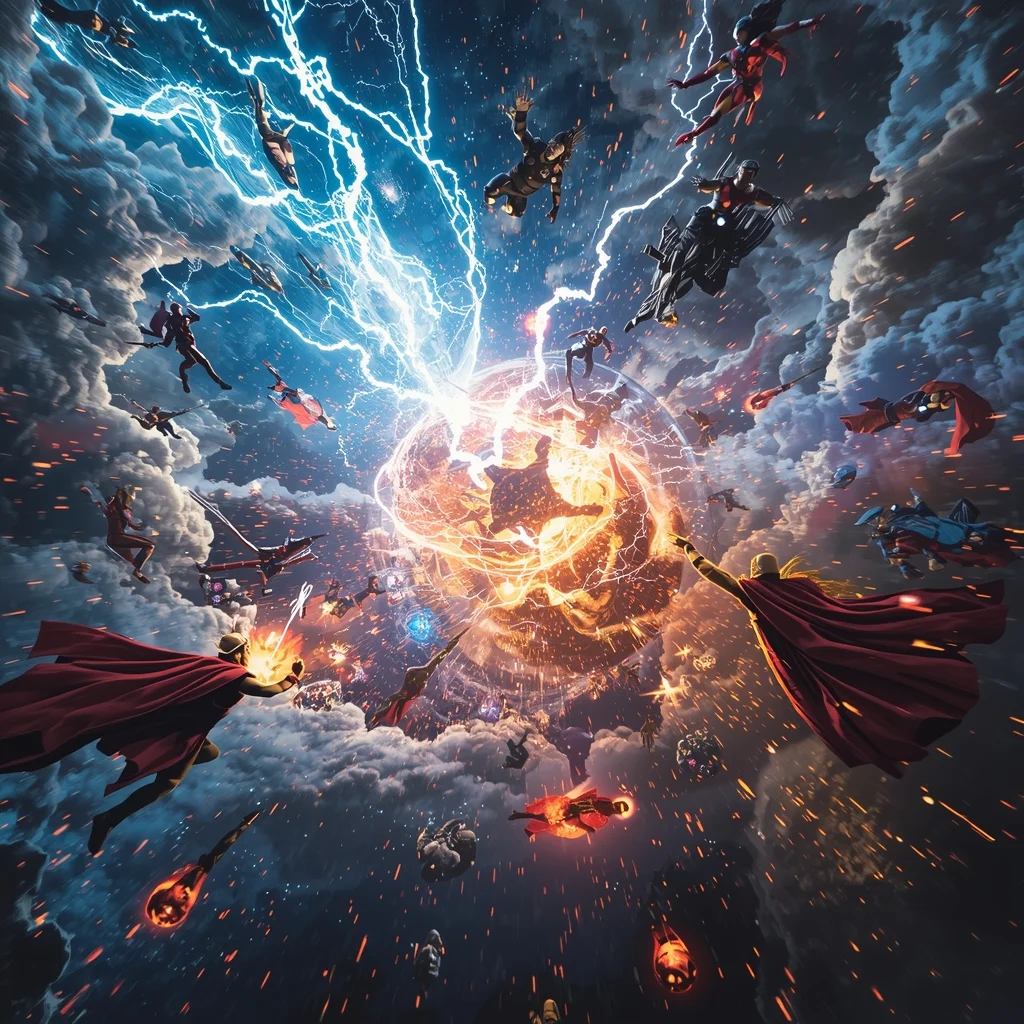 Scene – Cosmic Gods War Across Infinite Universes | Prompt Image