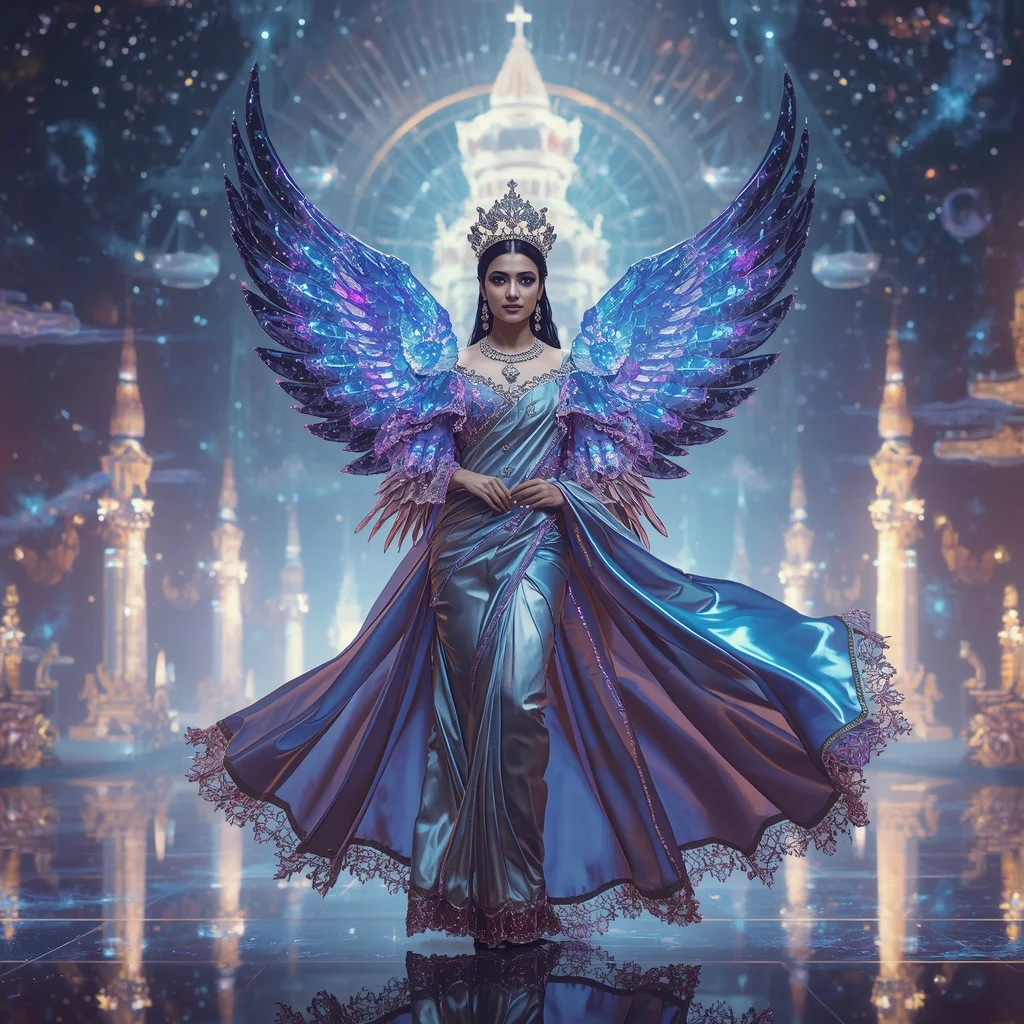 Ultra Luxury Crystal Infinity Crown Cathedral Saree with Eternal Cosmic Royal Empire | Prompt Seen Girl Photo Editing Chatgpt Aesthetic